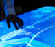 Technology meeting at cyber space table